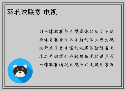 羽毛球联赛 电视